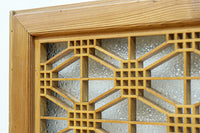 二重蜀江組子で雅な眺めをみせるダイヤガラス入り小型欄間 EZ2585 在庫1枚