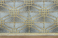 二重蜀江組子で雅な眺めをみせるダイヤガラス入り小型欄間 EZ2585 在庫1枚