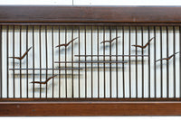 カモメが飛ぶ風情ある絵柄を描いた小型欄間 EZ2587 在庫1枚