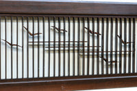 カモメが飛ぶ風情ある絵柄を描いた小型欄間 EZ2587 在庫1枚