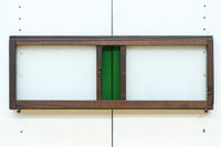 幅880ミリ!! グリーンの色ガラスが映えるガラス小型欄間 EZ2588 在庫1枚