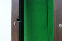 幅880ミリ!! グリーンの色ガラスが映えるガラス小型欄間 EZ2588 在庫1枚