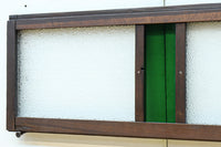 幅880ミリ!! グリーンの色ガラスが映えるガラス小型欄間 EZ2588 在庫1枚