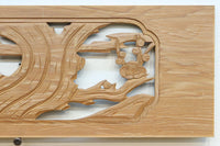 縁起物の木々を描いた上品な面持ちの彫刻欄間素材 EZ2593ab 在庫(a:1 b:1)枚