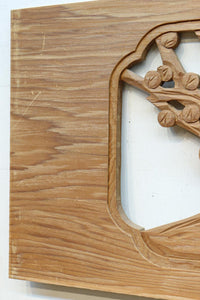 縁起物の木々を描いた上品な面持ちの彫刻欄間素材 EZ2593ab 在庫(a:1 b:1)枚