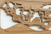 縁起物の木々を描いた上品な面持ちの彫刻欄間素材 EZ2593ab 在庫(a:1 b:1)枚