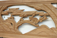 縁起物の木々を描いた上品な面持ちの彫刻欄間素材 EZ2593ab 在庫(a:1 b:1)枚