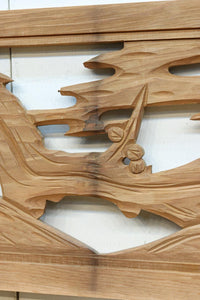 縁起物の木々を描いた上品な面持ちの彫刻欄間素材 EZ2593ab 在庫(a:1 b:1)枚