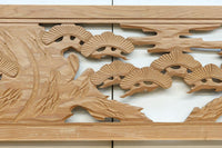 縁起物の木々を描いた上品な面持ちの彫刻欄間素材 EZ2593ab 在庫(a:1 b:1)枚