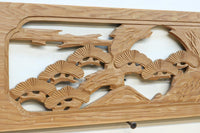 縁起物の木々を描いた上品な面持ちの彫刻欄間素材 EZ2593ab 在庫(a:1 b:1)枚