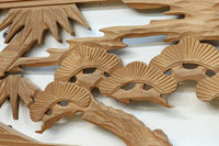 縁起物の木々を描いた上品な面持ちの彫刻欄間素材 EZ2593ab 在庫(a:1 b:1)枚