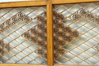 稀少小型サイズ!! 気品漂う組子帯模様で迫力ある両面ガラス入り建具セット EZ2596 在庫4枚1組