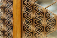 稀少小型サイズ!! 気品漂う組子帯模様で迫力ある両面ガラス入り建具セット EZ2596 在庫4枚1組