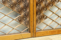 稀少小型サイズ!! 気品漂う組子帯模様で迫力ある両面ガラス入り建具セット EZ2596 在庫4枚1組