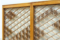 稀少小型サイズ!! 気品漂う組子帯模様で迫力ある両面ガラス入り建具セット EZ2596 在庫4枚1組