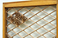 稀少小型サイズ!! 気品漂う組子帯模様で迫力ある両面ガラス入り建具セット EZ2596 在庫4枚1組