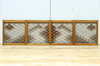 稀少小型サイズ!! 気品漂う組子帯模様で迫力ある両面ガラス入り建具セット EZ2596 在庫4枚1組