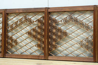 稀少小型サイズ!! 気品漂う組子帯模様で迫力ある両面ガラス入り建具セット EZ2596 在庫4枚1組