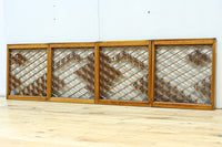 稀少小型サイズ!! 気品漂う組子帯模様で迫力ある両面ガラス入り建具セット EZ2596 在庫4枚1組