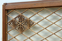 稀少小型サイズ!! 気品漂う組子帯模様で迫力ある両面ガラス入り建具セット EZ2596 在庫4枚1組