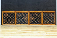 稀少小型サイズ!! 気品漂う組子帯模様で迫力ある両面ガラス入り建具セット EZ2596 在庫4枚1組