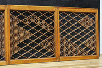 稀少小型サイズ!! 気品漂う組子帯模様で迫力ある両面ガラス入り建具セット EZ2596 在庫4枚1組