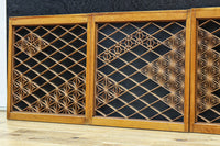 稀少小型サイズ!! 気品漂う組子帯模様で迫力ある両面ガラス入り建具セット EZ2596 在庫4枚1組