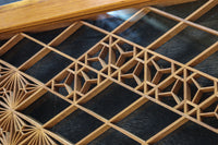 稀少小型サイズ!! 気品漂う組子帯模様で迫力ある両面ガラス入り建具セット EZ2596 在庫4枚1組