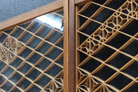 稀少小型サイズ!! 気品漂う組子帯模様で迫力ある両面ガラス入り建具セット EZ2596 在庫4枚1組