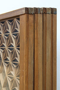 稀少小型サイズ!! 気品漂う組子帯模様で迫力ある両面ガラス入り建具セット EZ2596 在庫4枚1組