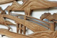 松島を描く彫刻欄間素材 EZ2598ab 在庫(a:1 b:1)枚