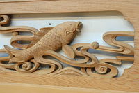 流氷と鯉を躍動感たっぷりに描いた欄間 EZ2600ab 在庫(a:1 b:1)枚