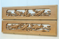 流氷と鯉を躍動感たっぷりに描いた欄間 EZ2600ab 在庫(a:1 b:1)枚