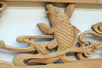 流氷と鯉を躍動感たっぷりに描いた欄間 EZ2600ab 在庫(a:1 b:1)枚