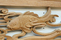 流氷と鯉を躍動感たっぷりに描いた欄間 EZ2600ab 在庫(a:1 b:1)枚