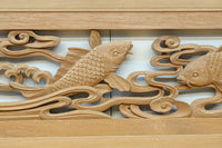 流氷と鯉を躍動感たっぷりに描いた欄間 EZ2600ab 在庫(a:1 b:1)枚