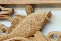 流氷と鯉を躍動感たっぷりに描いた欄間 EZ2600ab 在庫(a:1 b:1)枚