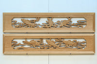 流氷と鯉を躍動感たっぷりに描いた欄間 EZ2600ab 在庫(a:1 b:1)枚