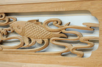 流氷と鯉を躍動感たっぷりに描いた欄間 EZ2600ab 在庫(a:1 b:1)枚