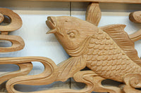 流氷と鯉を躍動感たっぷりに描いた欄間 EZ2600ab 在庫(a:1 b:1)枚