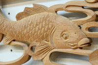 流氷と鯉を躍動感たっぷりに描いた欄間 EZ2600ab 在庫(a:1 b:1)枚