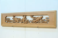 流氷と鯉を躍動感たっぷりに描いた欄間 EZ2600ab 在庫(a:1 b:1)枚