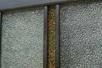 稀少アンバーガラスで華やかな印象を放つダイヤガラス入り欄間 EZ2602ab 在庫(a:1 b:1)枚