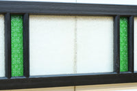 グリーンの花柄プレスガラスのレトロ感が可愛らしい中型ガラス欄間 EZ2607ab 在庫(a:1 b:0)枚