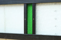 グリーンの花柄プレスガラスのレトロ感が可愛らしい中型ガラス欄間 EZ2607ab 在庫(a:1 b:0)枚