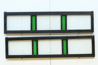 グリーンの花柄プレスガラスのレトロ感が可愛らしい中型ガラス欄間 EZ2607ab 在庫(a:1 b:0)枚