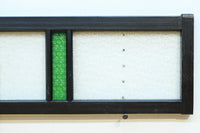 グリーンの花柄プレスガラスのレトロ感が可愛らしい中型ガラス欄間 EZ2607ab 在庫(a:1 b:0)枚