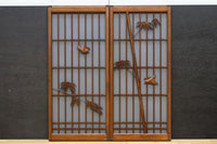 古色を帯びた風情溢れる竹雀の書院セット EZ2612 在庫3枚一組