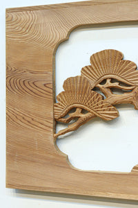 木地色の明るい色合いで気品ある彫刻欄間素材 EZ2719ab 在庫(a:1 b:1)枚