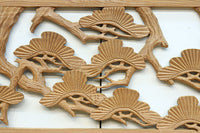 木地色の明るい色合いで気品ある彫刻欄間素材 EZ2719ab 在庫(a:1 b:1)枚